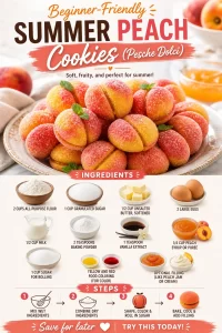 Delicious summer peach cookies (Pesche Dolci) displayed on a plate
