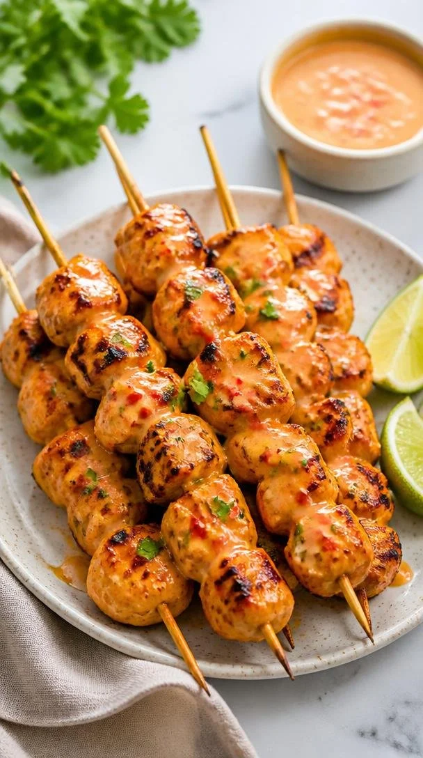 Bang Bang Chicken skewers ready for a quick weeknight dinner