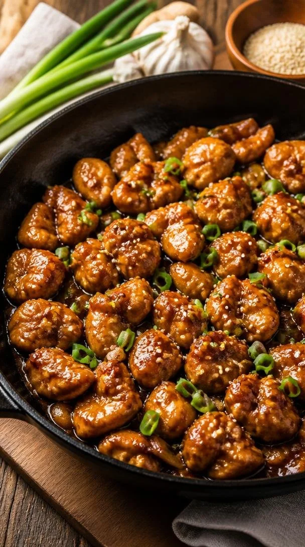 Delicious garlic ginger chicken skillet dish ready for a quick weeknight dinner