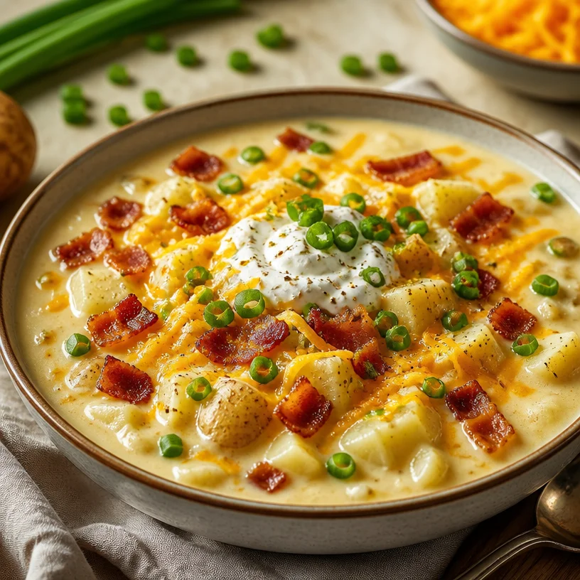 One-Pot Creamy Loaded Baked Potato Soup ready in 30 minutes