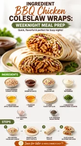 BBQ Chicken Coleslaw Wraps ready for weeknight meal prep
