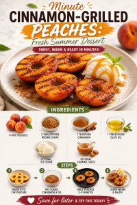 Delicious cinnamon-grilled peaches served as a summer dessert
