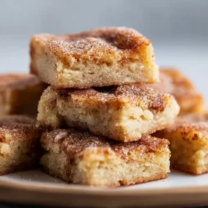 Delicious cinnamon sugar blondies ready to be enjoyed