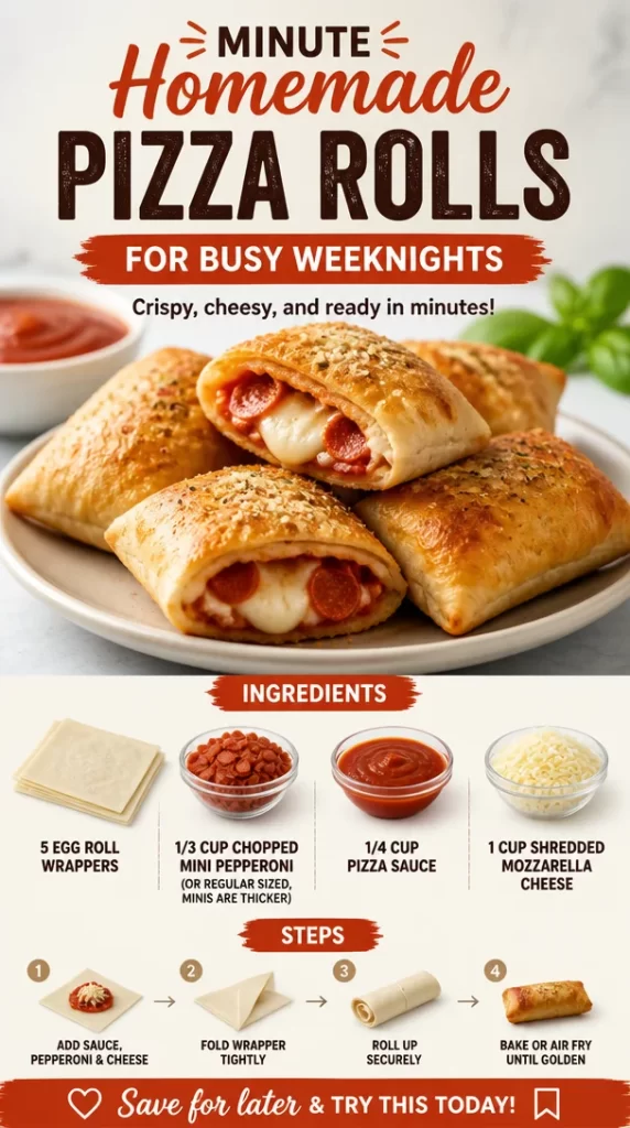 Delicious homemade pizza rolls ready for a quick weeknight meal