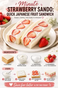 Minute Strawberry Sando - a quick and tasty Japanese fruit sandwich