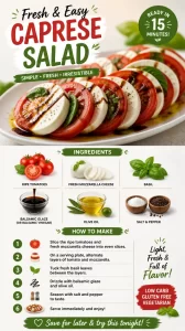 Fresh Caprese Salad with tomatoes, mozzarella, and basil