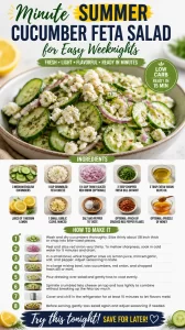 Fresh cucumber feta salad in a bowl, perfect for summer meals.