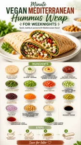 Delicious Vegan Hummus Wrap with fresh vegetables and Mediterranean flavors