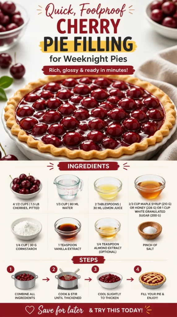 Quick and easy cherry pie filling for delicious weeknight pies