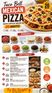 Delicious Taco Bell Mexican Pizza copycat recipe ready in 20 minutes