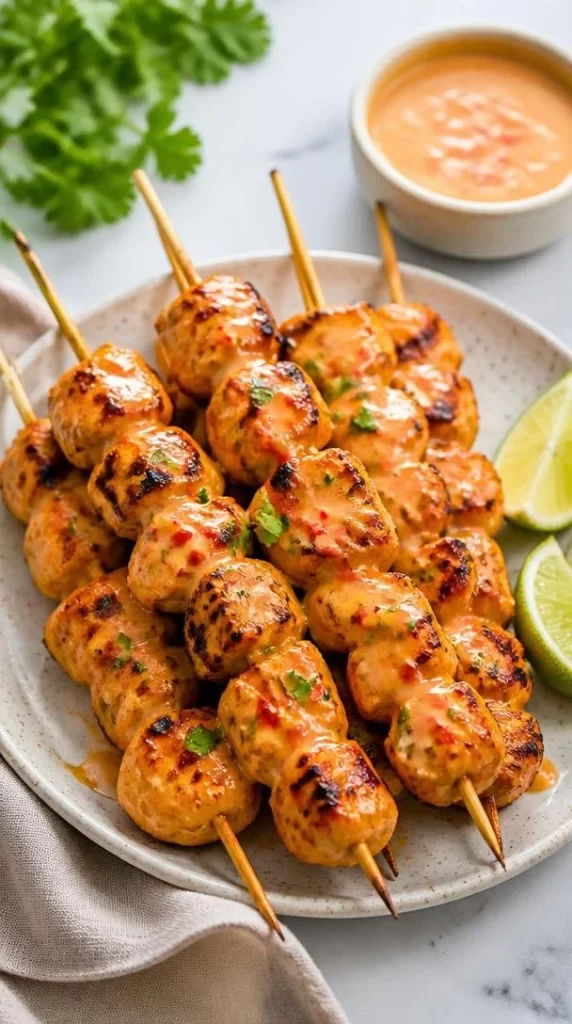 Bang Bang Chicken skewers ready for a quick weeknight dinner