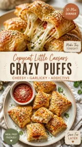 Plate of homemade Copycat Little Caesars Crazy Puffs cheesy bites
