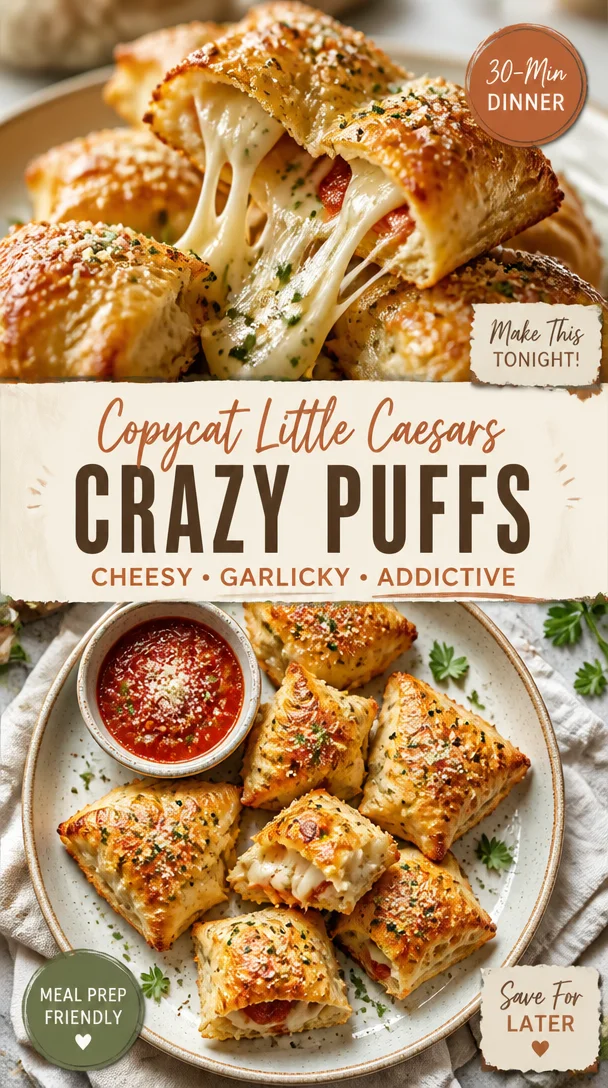 Plate of homemade Copycat Little Caesars Crazy Puffs cheesy bites