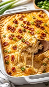Creamy Crack Chicken Casserole served in a dish, ready in 30 minutes.