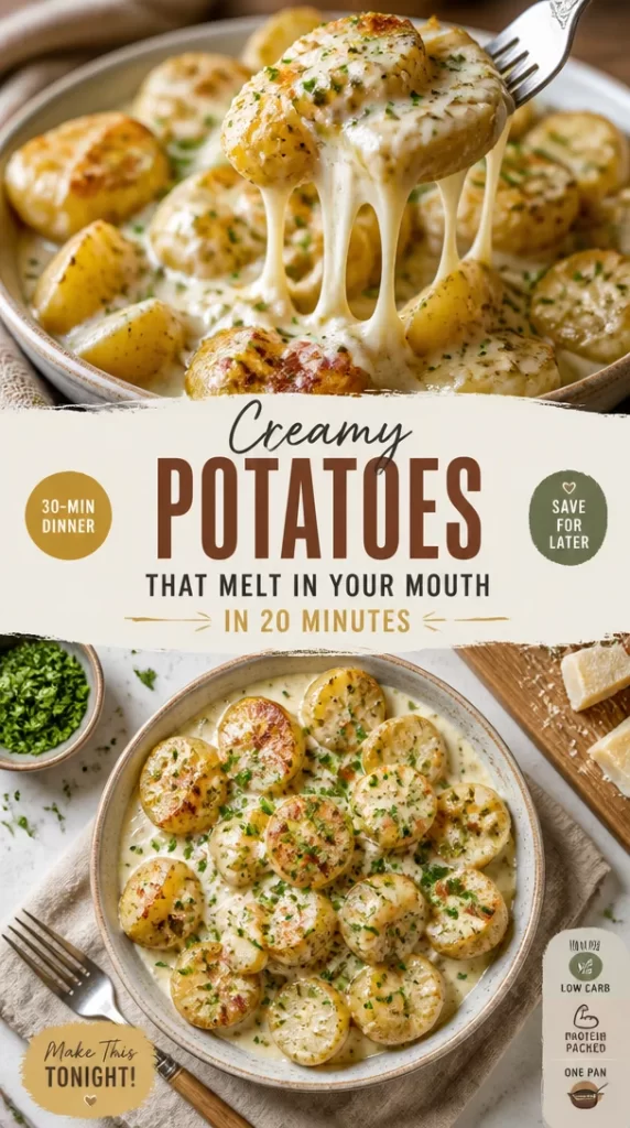 Plate of creamy potatoes that melt in your mouth