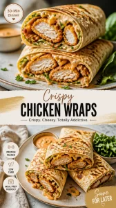 Delicious crispy chicken wraps filled with fresh ingredients