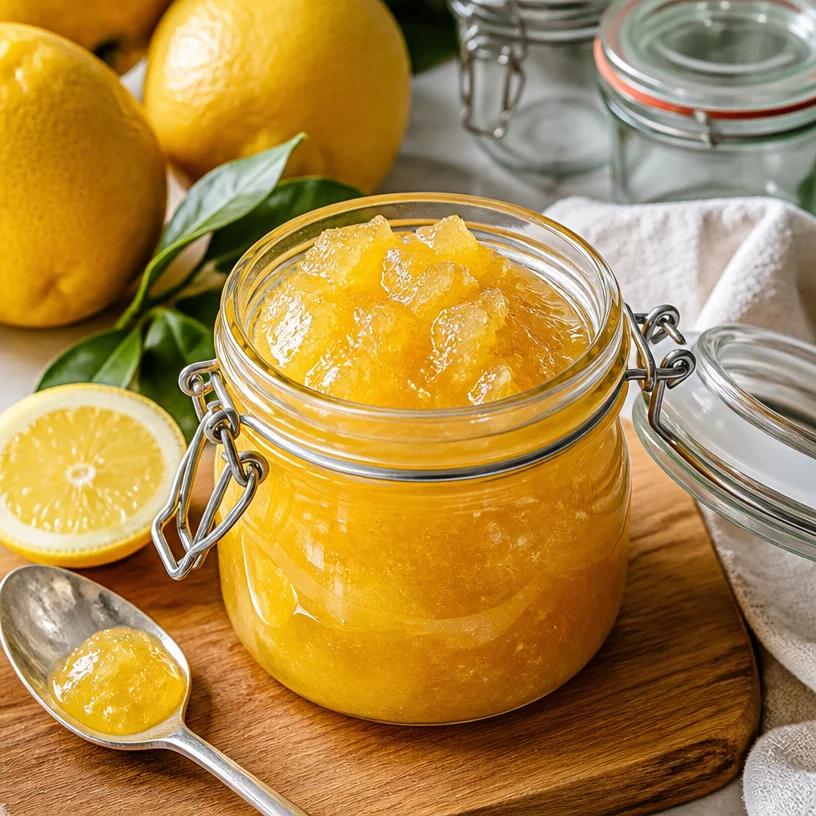 Quick and budget-friendly lemon jam spread in a jar