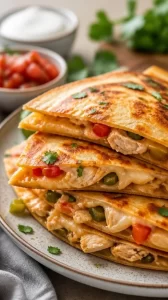 Minute crispy chicken quesadillas ready for a quick meal