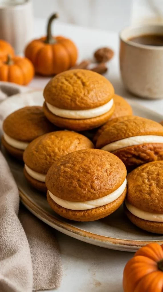 Homemade pumpkin whoopie pies freshly baked in one bowl in 30 minutes