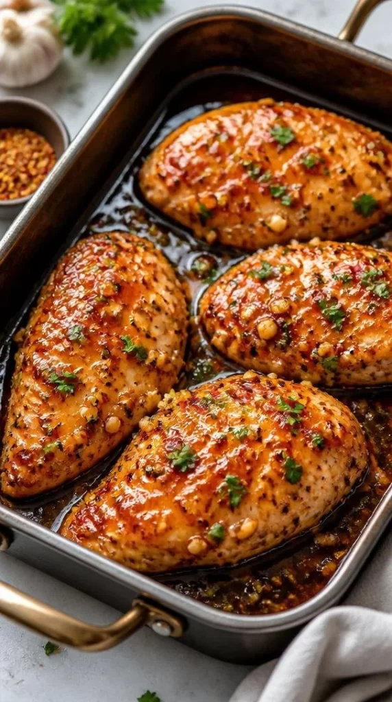 One-Pan Honey Garlic Chicken Bake with vegetables for a quick weeknight dinner