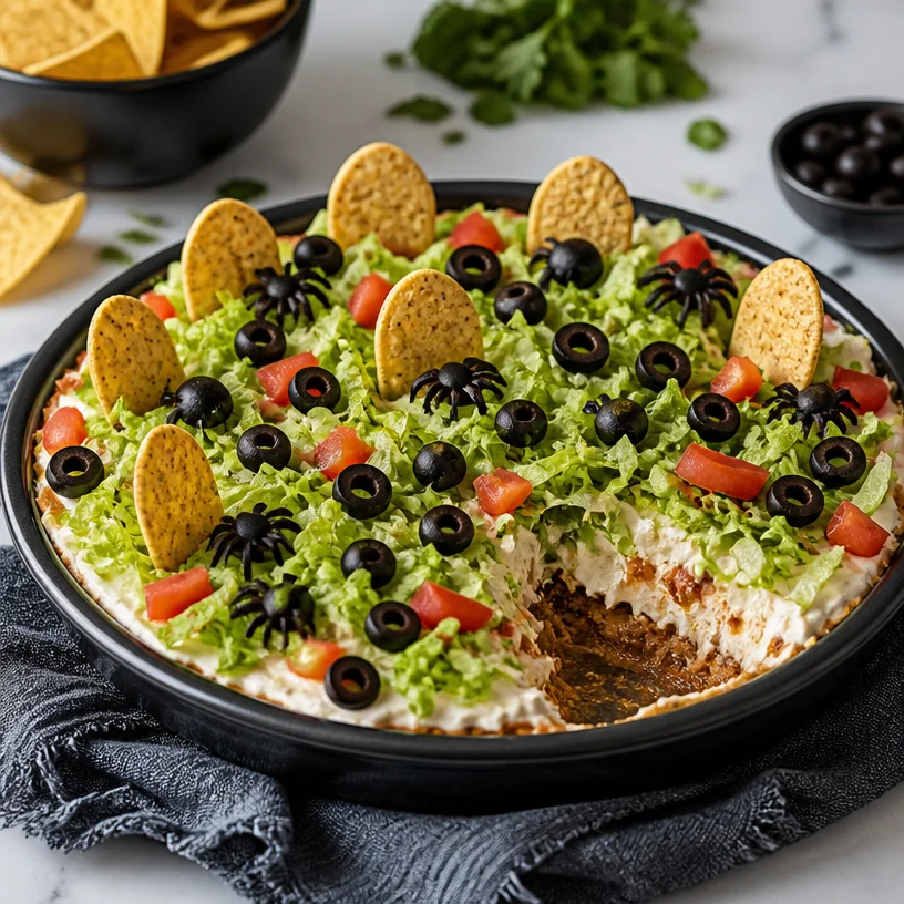 Spooky Minute Graveyard Taco Dip for Halloween Parties