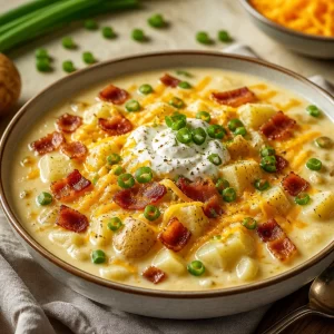 One-Pot Creamy Loaded Baked Potato Soup ready in 30 minutes