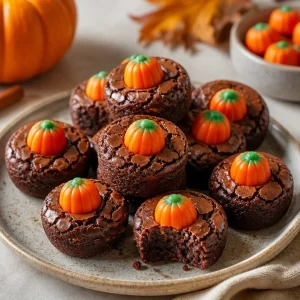 Delicious pumpkin brownie bites perfect for fall treats on busy weeknights